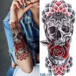 1 tk 210*114 mm Black Foresti t&auml;toveeringu kleebis meestele naistele lastele tiigrihundi surmakolju ajutine t&auml;toveering v&otilde;lts-henna luustiku kuningas loomat&auml;toveering XQB-180