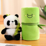 Emoin Panda t&auml;idisega loomad Panda bambusest pl&uuml;&uuml;sis m&auml;nguasi 11,8 tolli bambusest torust panda padjaga t&auml;idetud pandakaru pl&uuml;&uuml;sid Panda nuku kingitused poistele t&uuml;drukule 30cm(0.45kg)