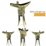 Metallist statiivitehase otsene retro veiniklaas, iidne pronksist veinilaeva k&auml;sit&ouml;&ouml; 1pcs
