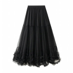 Qooth Women Sweet T&uuml;ll Cake v&otilde;rkseelik Elegantne elastne v&ouml;&ouml;koht Fairy pikk A-line Tutu seelik suure kiiksuga kogu hooajaks QT2227 One Size must