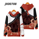 Genshin Impact Kaedehara Kazuha Cosplay kost&uuml;&uuml;m Unisex 3D kapuuts t&otilde;mblukuga kapuutsiga dressipluus vabaaja spordir&otilde;ivad t&auml;navar&otilde;ivad riided S black