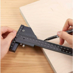 Puidut&ouml;&ouml;tlemise multifunktsionaalne m&auml;rgistusjoonlaud alumiiniumsulamist T-kujuline joonlaud Puidut&ouml;&ouml;tlemise m&auml;rgistusseade Multifunktsionaalne m&otilde;&otilde;tejoonlaud t&auml;isnurga joonlaud must