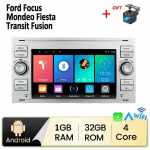 Android autoraadio multimeediumipleier Stereo 2 DIN For Ford Focus 2007 Mondeo S-max C MAX Kuga Galaxy Fiesta Transit Fusion Carplay BT GPS Wifi 2+32GB 1+32GB h&otilde;be