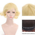 S&uuml;nteetiline l&uuml;hike parukas, 25 cm/10-tolline tumepruun lokkis juustega, moe simulatsiooniga naiste peanaha parukad