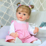 T&auml;iustatud maalimisdetailid Reborn Baby nukud t&uuml;drukutele, elutruud 22-tolline silikoonkorpus Bebe Reborn Doll Mudilane Betty Realistlikud k&auml;sitsi juurtega juuksed 55CM
