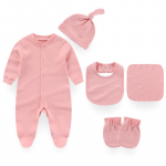 KIDDIEZOOM 5 tk beebipoiss t&uuml;druku s&uuml;gistalv 100% puuvillane kombinesoon/m&uuml;ts/ rinnat&uuml;kk/kindad vasts&uuml;ndinu kost&uuml;&uuml;m pikkade varrukatega 0-3Months