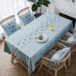 Veekindel pol&uuml;estrist imitatsiooniga linane laudlina teemant geomeetriline laudlina ristk&uuml;likukujuline teelaud laudlina 120x160cm hall v&auml;rv