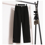 DIMANAF 2024 Plus Size pikad p&uuml;ksid naiste elastsed lahtised paksud vintage soliidsed k&otilde;rge v&ouml;&ouml;kohaga lahtised lihtsad vabaaja p&uuml;ksid laia s&auml;&auml;rega p&uuml;ksid 5XL 2XL must
