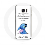 &Uuml;mbris Samsung Galaxy S6 edge Lilo ja Stitch Ohana Quote White jaoks