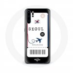 Coque pour Huawei P30 Billet d'avion Seoul Cor&eacute;e du Sud