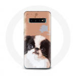 &Uuml;mbris Samsung Galaxy S10 Edge jaapani spanjeli musta ja valge koera t&otilde;ugu jaoks