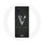 &Uuml;mbris Samsung Galaxy A21S Vikings Series 6. hooaja logoga V M&otilde;&otilde;gahall must taust