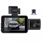 3 kaamerat Armatuurkaamera parkimise j&auml;lgimine Selge auto tahavaatepeegel Auto videosalvestus Kaamera lai must