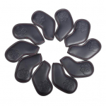 10 tk Golfi Raua Peakate Numbri T&auml;he Kolju Veekindel Kunstnahast Golfiklubi Pea Kaitsmekate Komplekt Golfitarvikud must