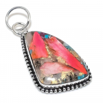 Natural Spiny Oyster Gemstone Handmade 925 Sterling Silver Pendant 2.36 v8h99