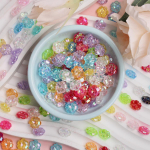 DIY k&auml;ev&otilde;ru Random Mixed AB l&auml;bipaistvad lahtised helmed ploomikaelakee, v&auml;rviline 250 tk lillehelmed ehete valmistamiseks 10 mm akr&uuml;&uuml;l 250Pcs mitmev&auml;rviline