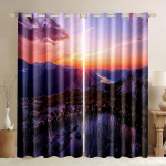 Sunrise Beachi aknakardin, Metsa ranniku&auml;&auml;rne loodusmaastik, pimendav kardin magamistoa elutoa k&ouml;&ouml;gi jaoks, 2 t&uuml;kki W50xH130(CM)x2PCS-Rod pocket