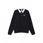 Nike Club Fleece V&auml;rviplokkide Kraega Logoga Pikkade Varrukatega Polo S&auml;rk Meeste Topid Must DX0538-010 M