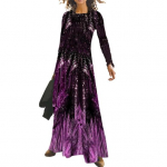 Lady alusseelikud suures suuruses pikk kleit, prinditud litrid, kevadine &otilde;huke &uuml;mara kaelusega maksikleit banketi jaoks L kollane