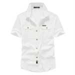 100% puuvillane meeste s&auml;rk &uuml;hev&auml;rviline mitme taskuga k&otilde;rgekvaliteedilised kaubas&auml;rgid Mood Outdoor Casual l&uuml;hikeste varrukatega s&auml;rgid meestele Uus pluss suurus M-8XL L valge