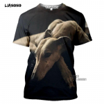 Suvised mehed ja naised Walesi koerte 3D-prindiga T-s&auml;rk, vabaaja o-kaelusega l&uuml;hikeste varrukatega harajuku hip-hop t&auml;navar&otilde;ivad, suured topid L