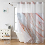 No Hooks Required Shower Curtain with Snap in Fabric Liner Set Hotel Bath Curtain Striped/Abstract Marble/Beach Starfish Curtain for Bathroom 71*74=181cm*188cm