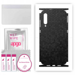 apgo Protective Skin Sticker for the back+sides compatible with Xiaomi Mi 9, Full Wrap Film, Foil, Vinyl - Pattern Black Honeycomb