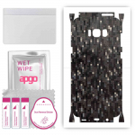 apgo Protective Skin Sticker for the back+sides compatible with Samsung Galaxy S8 Plus, Full Wrap Film, Foil, Vinyl - Pattern Carbon Black Pixel