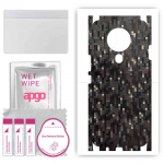 apgo Protective Skin Sticker for the back+sides compatible with Tecno Spark 6, Full Wrap Film, Foil, Vinyl - Pattern Carbon Black Pixel