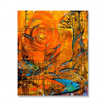 V&auml;rvilised kalad loomade plakatid ja v&auml;ljatr&uuml;kid Abstraktsed l&otilde;uendi &otilde;limaalid seinapildid laste elutoa sisekujundusele raamimata 21x30cm No Framed