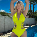 Must &uuml;hes t&uuml;kis ujumistrikoo naiste paeltega seksikas p&auml;itsetega ujumisriided Monokini naiste ujumiskost&uuml;&uuml;m, v&auml;ljal&otilde;ikega body, ujumisriided S must