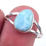 Natural Republic Larimar Gemstone 925 Tahke Sterling H&otilde;bedast Kingitus S&otilde;rmus S.9 L6w37 white