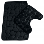 Libisemiskindel 50 x 80 cm vannimatt ja 50 x 40 cm tualettmatt, 2-osaline vannitoavaipade komplekt, pehme vannimatt Pestavad vannivaibad vannituppa One Size must