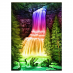 DIY teemantmaal Kaunis maastik ristpistes komplekt Mosaiikkunst Teemantmaal T&auml;isringi teemantidega kodukaunistus Round 50x70cm