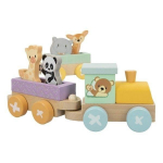 Jeu d'apprentissage Train &agrave; assembler animaux en bois jeu montessori