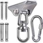 Kiigekonksud roostevabast terasest, p&ouml;&ouml;rlevad kiigekinnituse riistvara, karabiinid veranda kiikede komplektidele, rasked v&otilde;rkkiiged, jooga siidist riputusrihmad 1 pack hangers and carabiners