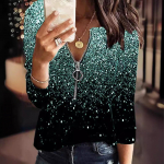 Naiste mood vaba vabaaja pikkade varrukatega s&auml;rk, t&otilde;mblukk Lilletr&uuml;kiga V-kaelusega pluusid, tuunikatopsid XXL j&auml;rveroheline v&auml;rv