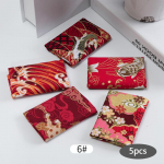 5 tk lilleliste r&otilde;ivaste tr&uuml;kkimine ja v&auml;rvimine puuvillase kanga jaapani kuumtempliga lapitehnika 20*25cm