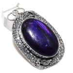 Purple Labradorite Gemstone Handmade 925 Sterling Silver Gift Pendant 2.48 u7m12