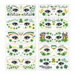 10 tk St. Patricksi p&auml;eva n&auml;o t&auml;toveeringud kleebised Shamrock muster L&auml;ikiv litrid veekindel roheline m&uuml;ts Ajutine t&auml;toveering Ristiku kost&uuml;&uuml;m Peokaunistused 10 pcs