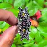 Natural Amethyst Gemstone Handmade 925 Sterling Silver Gift Ring Size 10 m0m79