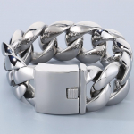 Massiivne meeste k&auml;ev&otilde;ru meestele poleeritud roostevabast terasest 29 mm &auml;&auml;rekivi Kuuba l&uuml;likett meeste k&auml;ev&otilde;rud randmepael Ehted aksessuaarid 23CM h&otilde;be