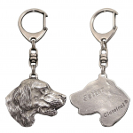 English setter, Lawerack, Laverack - Silver-plated key ring with a dog in a gift box, handbag decoration, backpack pendant by Art-Dog brand h&otilde;be