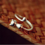 Mood 925 h&otilde;bedased kassis&otilde;rmused naistele pulmad, ilusad t&uuml;drukud, ehted, reguleeritav s&otilde;rmus B006 Resizable