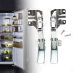 2Pcs Fridge Freezer Door Hinges Refrigerator Easy to Install Mounting Screws Flat