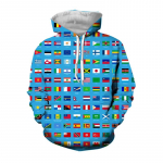 Maailma riikide lipp Graafilised dressipluusid Vabaaja kapuutsid Meestele Riided Puhkuser&otilde;ivad T&auml;navar&otilde;ivad Pulloverid Naljakad naiste dressid topp S