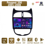 Android Carplay autoraadio Peugeot 206 jaoks 2001-2008 Multimeediumipleieri peaseade Stereo GPS-navigatsioon BT WIFI 4+64GB 1+16GB
