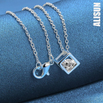 925 Sterling Silver Square tsirkoon ripats Kaelakee Moodsad pulmaehted O-45CM