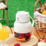 Kaasaskantav mahlapress V&auml;ike majapidamises kasutatav multifunktsionaalne praemahla masin Juhtmeta laadimine Puuviljamahla tass Ton Ton Cup valge