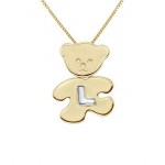 LEA &; ARTHUR - Laste ripatsi motiiv (KARUPOEG) kollaseks kullatud ja; (L t&auml;ht) H&otilde;bedane 925 tuhandeid roodiumiga kaetud